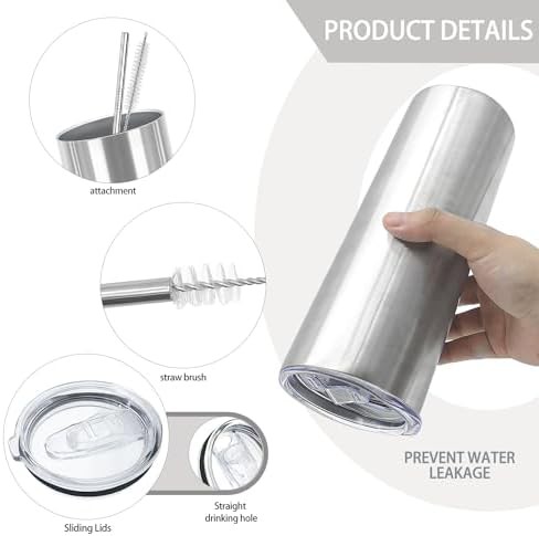 Silver Stainless Skinny Insulated Travel Tumbler — photo 3