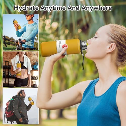 Yellow stainless steel tea infuser bottle 1500ml — photo 5