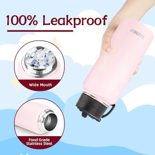 Pink metal sports insulated water bottle 32 oz — photo 4