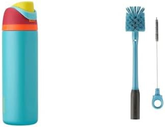 Insulated water bottle with bottle brush cleaner