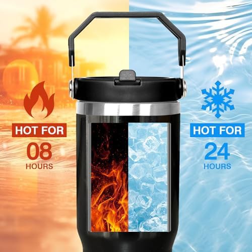 Black cat pattern large insulated tumbler — photo 4