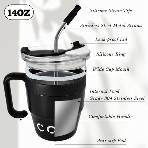 Black insulated coffee mug 14 oz — photo 3