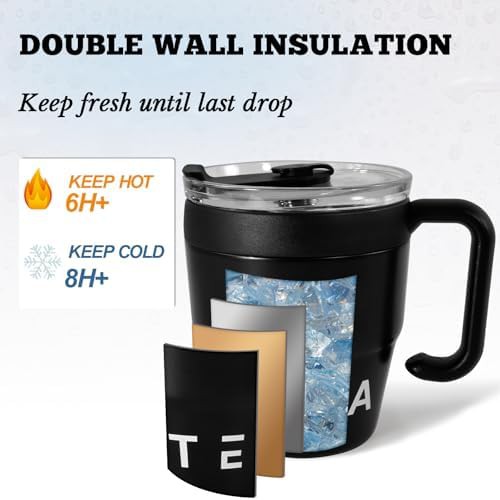 Black insulated coffee mug 14 oz — photo 4