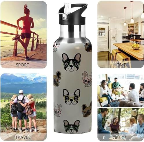 Bulldog Graphic Stainless Steel Straw Bottle 20oz — photo 4