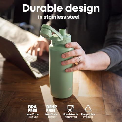 Bohtal black insulated stainless water bottle 32 oz — photo 3