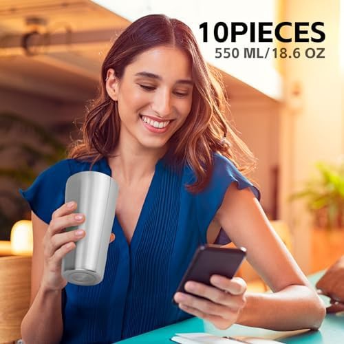 Ten Pack Silver Stainless Steel Insulated Cups — photo 5