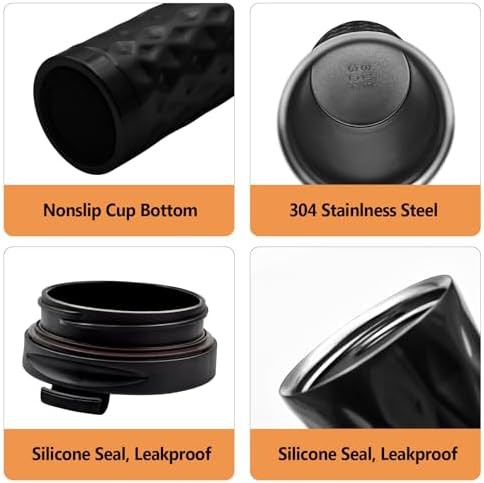 Black leakproof travel coffee mug 17oz — photo 3