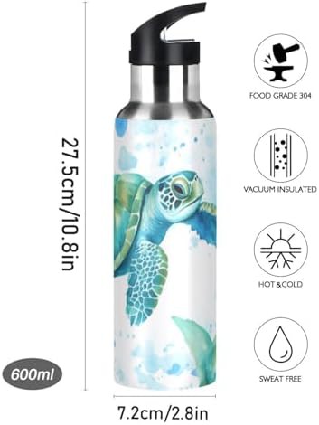 Teal sea turtles stainless flask 20 oz — photo 4