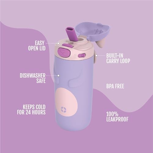 Cat themed kids stainless steel bottle 12 oz — photo 3