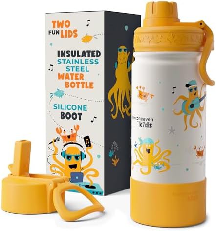 Orange kids school water bottle