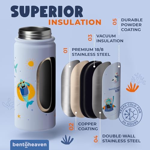 Blue kids stainless steel water bottle — photo 3