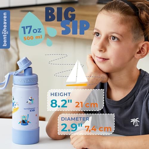 Blue kids stainless steel water bottle — photo 4