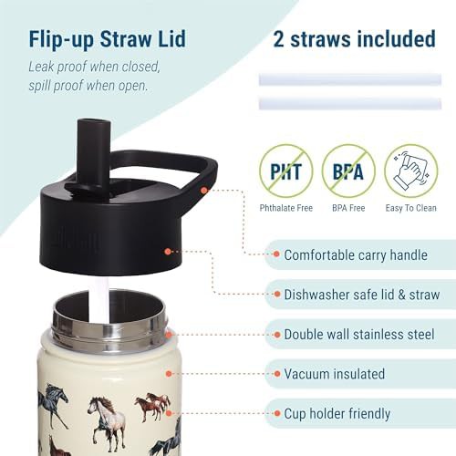 Kids Stainless Steel Bottle Horse Dreams Pattern — photo 4