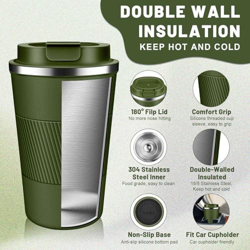 Dubuxw 12oz stainless steel travel coffee mug — photo 4