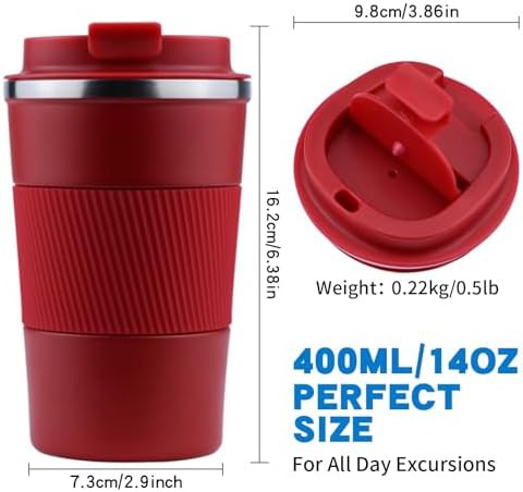 Red 13 oz Spill Proof Travel Mug — photo 3