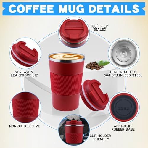 Red 13 oz Spill Proof Travel Mug — photo 4