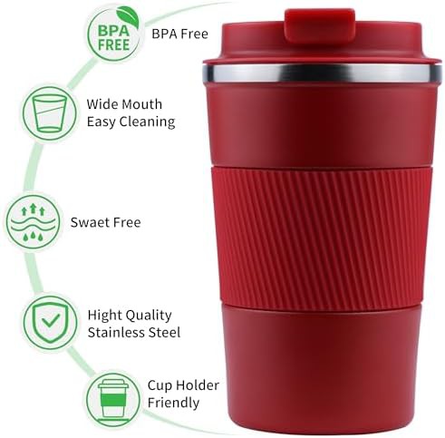 Red 13 oz Spill Proof Travel Mug — photo 5