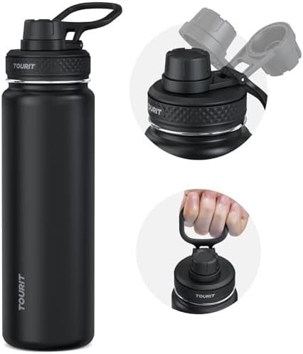 Black 24 oz Spout Lid Water Bottle