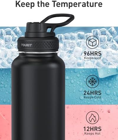 Black 24 oz Spout Lid Water Bottle — photo 4