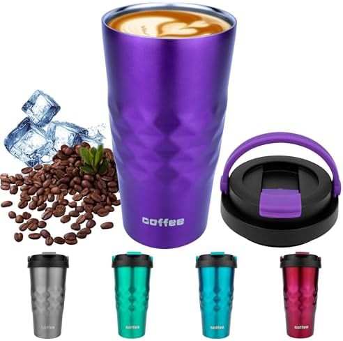 Purple 17 oz Insulated Stainless Steel Cup