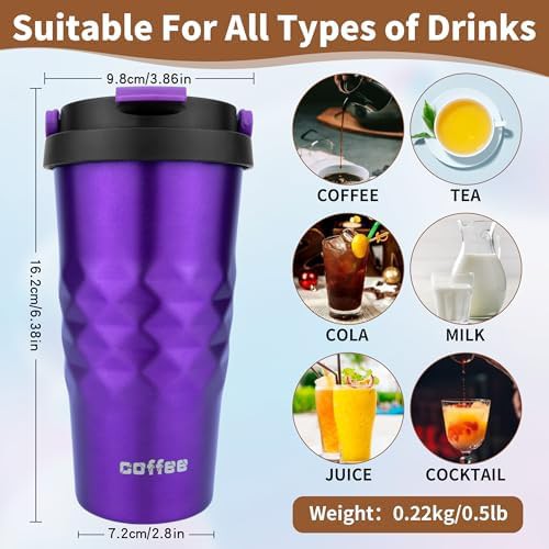Purple 17 oz Insulated Stainless Steel Cup — photo 3
