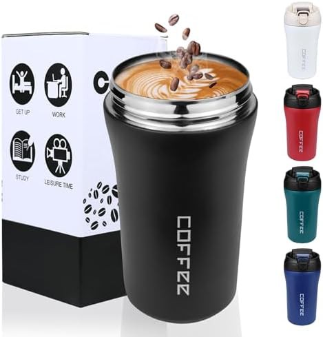 Black 15 oz Stainless Steel Travel Mug
