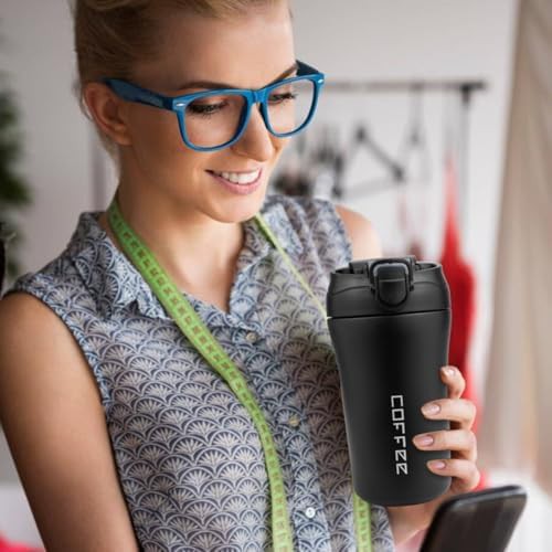 Black 15 oz Stainless Steel Travel Mug — photo 5