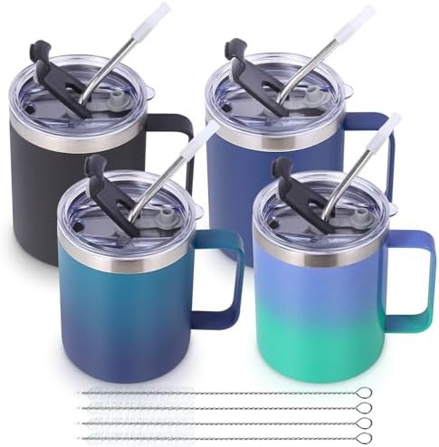 Assorted sliding travel mug 12 oz 4 pack