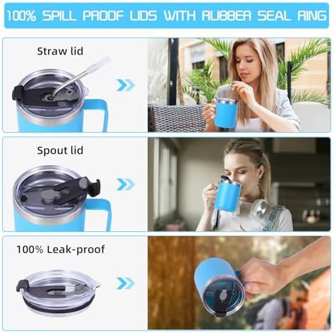 Blue leakproof tumbler 12 oz 2 pack — photo 4