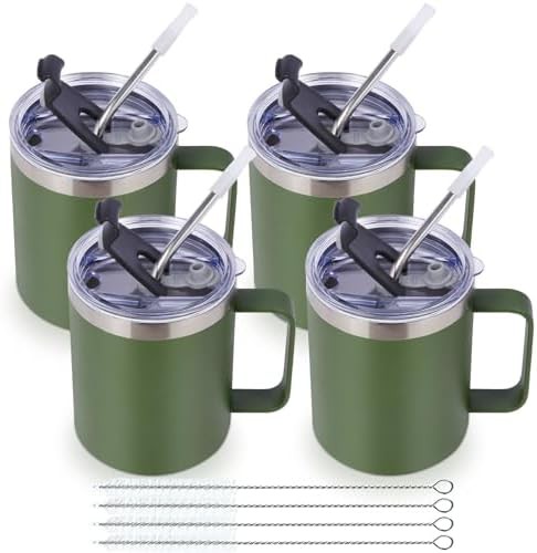 Army green travel mug 12 oz 4 pack