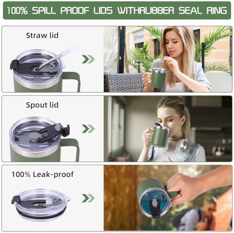 Army green travel mug 12 oz 4 pack — photo 4