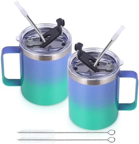 Purple green leakproof mug 12 oz