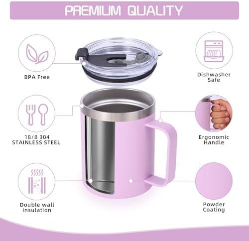 Purple leakproof travel mug 12 oz 4 pack — photo 3