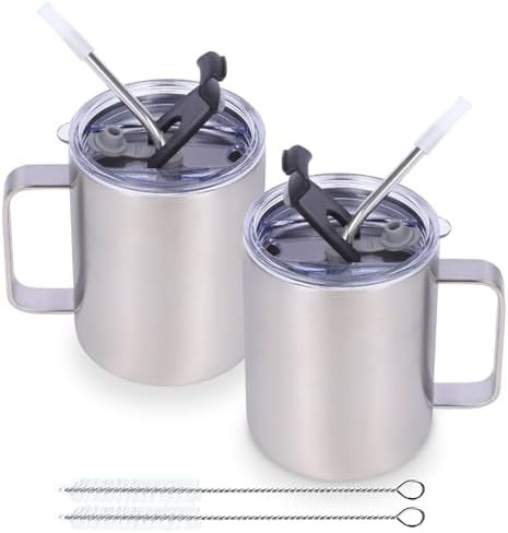 Silver leakproof travel mug 12 oz