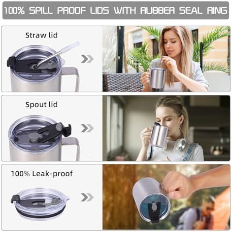 Silver leakproof travel mug 12 oz — photo 4