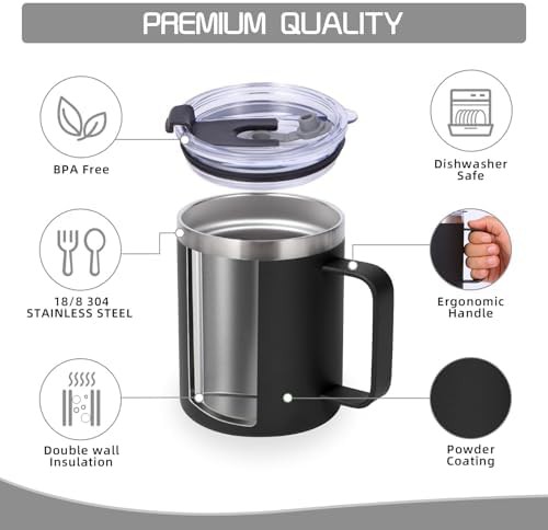Black leakproof travel mug 12 oz — photo 3