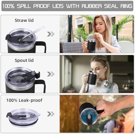 Black leakproof travel mug 12 oz — photo 4