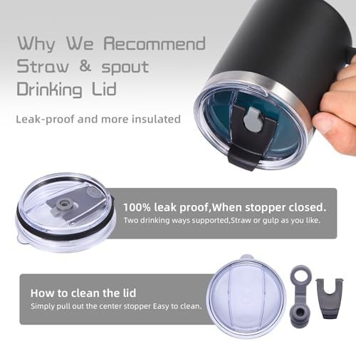 Black leakproof travel mug 12 oz — photo 5
