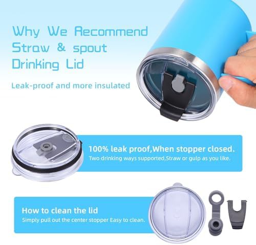 Blue leakproof travel mug 12 oz 4 pack — photo 5