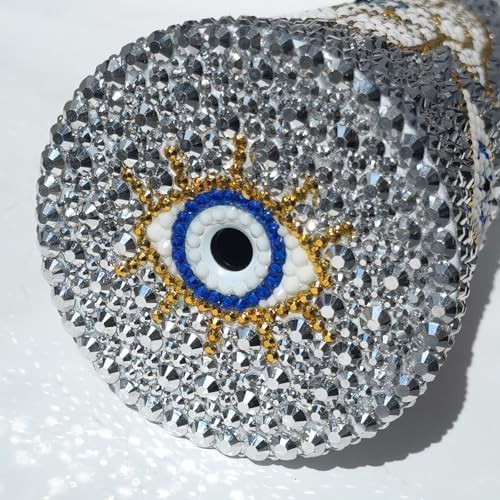 Silver bling evil eye tumbler 24 oz — photo 5
