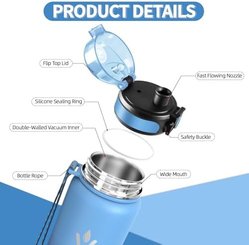 Vikaster stainless steel 1000 ml drinking bottle — photo 3