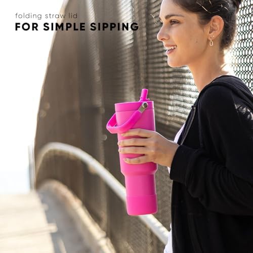 Lavender tumbler with handle and chug lid 40 oz — photo 4