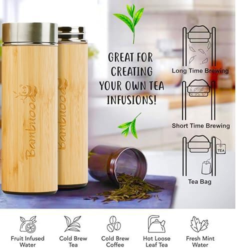 Bamboo wrapped stainless steel tea tumbler — photo 5