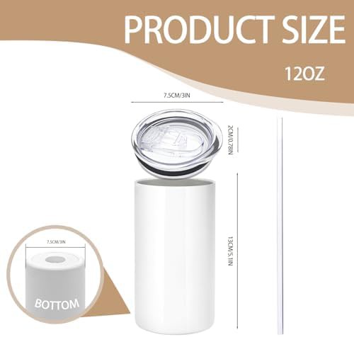 White Sublimation Skinny Straight Insulated Tumbler — photo 3