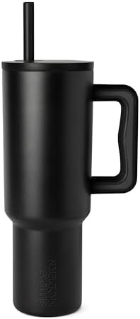 Black ceramic lined tumbler with handle 40 oz