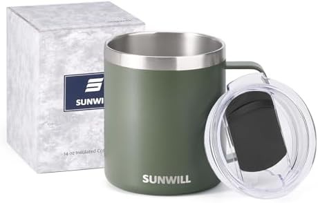 Powder coated camp green travel mug — photo 5