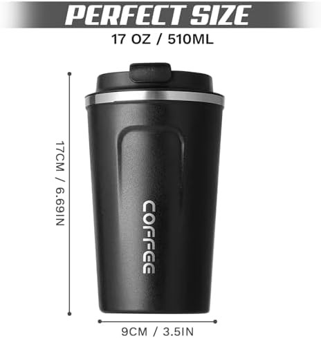 Black stainless steel travel mug 17 oz — photo 4