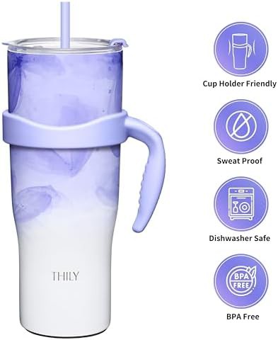 Violet leaves insulated travel tumbler 40 oz — photo 3
