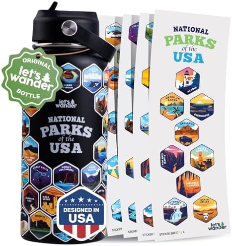National parks patterned water bottle bundle