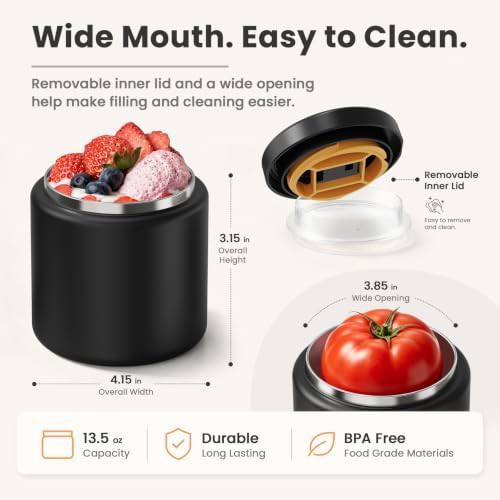 Large black buckle lid food jar — photo 4